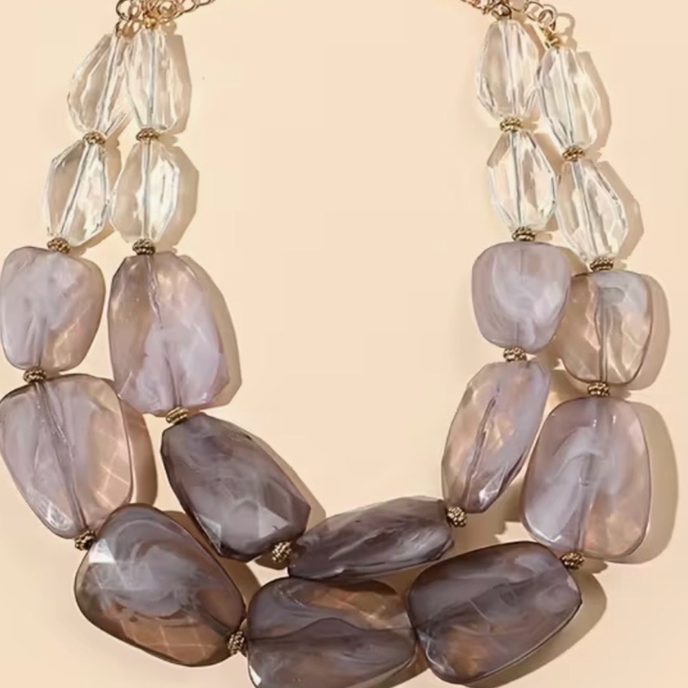 Gorgeous Grey Acrylic Necklace